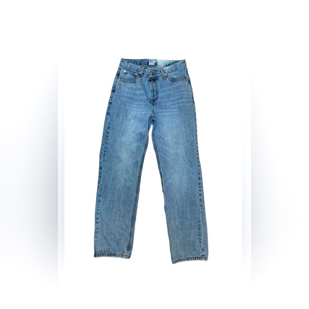 Princess Polly High Waist‎ Crossover Button Fly Slim Straight Jeans